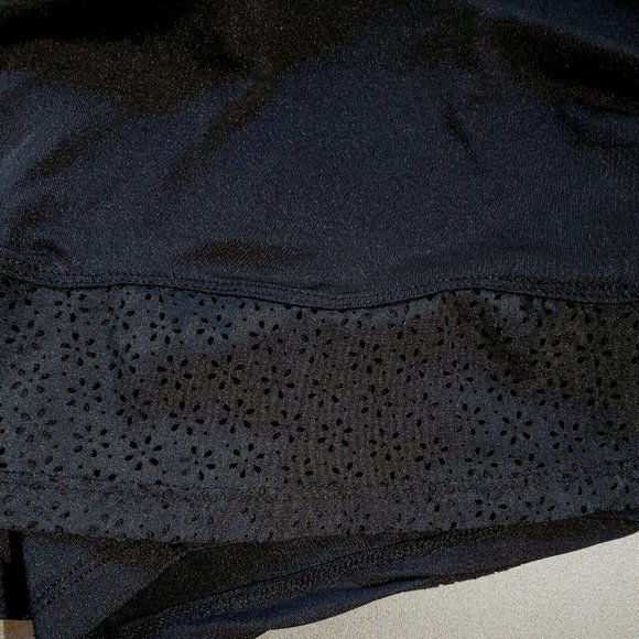 FILA  Black Tennis skirt Pickleball Skort  laser cut hem sz L - Picture 5 of 5